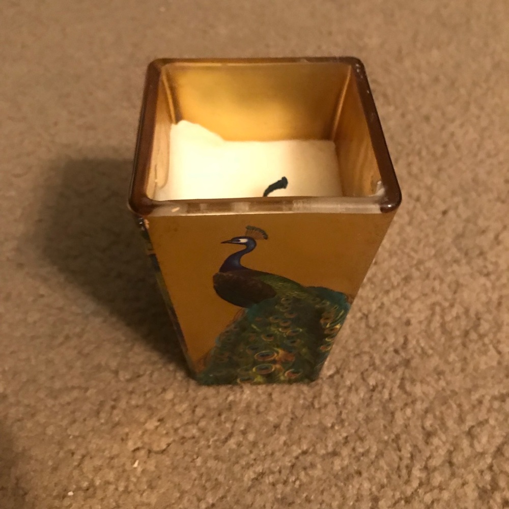 Papyrus scented metallic peacock candle - Picture 3 of 4